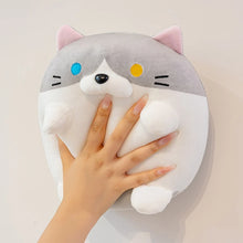 Load image into Gallery viewer, Chonky Fat Grey White Heterochromia Cat Soft Plush Toy-13