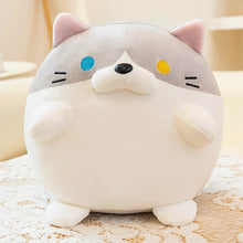 Load image into Gallery viewer, Chonky Fat Grey White Heterochromia Cat Soft Plush Toy-Cats-Cat Memorial Gifts,Grey and White Cat,Stuffed Animal-9