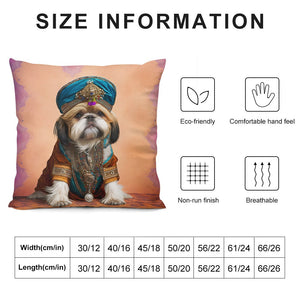 Chota Sher Shih Tzu Plush Pillow Case-Cushion Cover-Dog Dad Gifts, Dog Mom Gifts, Home Decor, Pillows, Shih Tzu-12 "×12 "-White-1
