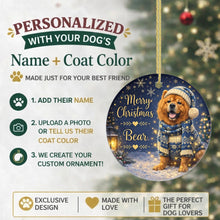 Load image into Gallery viewer, Chow Chow Christmas Ornament - Cozy Winter Pet Portrait Design - Personalize with Photo and Name-Christmas Ornament-Chow Chow,Christmas,Christmas Ornament,Personalize Artwork-2