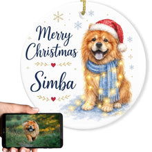 Load image into Gallery viewer, Chow Chow Christmas Ornament - Cozy Winter Pet Portrait Design - Personalize with Photo and Name-Christmas Ornament-Christmas,Christmas Ornament,Personalize Artwork-1