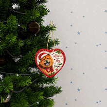 Load image into Gallery viewer, Chow Chow Christmas Ornament - Love &amp; Joy Heart Shaped Portrait - Personalize with Photo and Name-Christmas Ornament-Chow Chow,Christmas,Christmas Ornament,Personalize Artwork-3