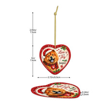Load image into Gallery viewer, Chow Chow Christmas Ornament - Love &amp; Joy Heart Shaped Portrait - Personalize with Photo and Name-Christmas Ornament-Chow Chow,Christmas,Christmas Ornament,Personalize Artwork-5