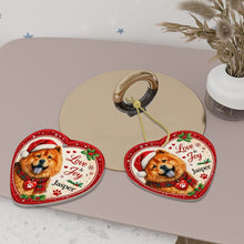 Load image into Gallery viewer, Chow Chow Christmas Ornament - Love &amp; Joy Heart Shaped Portrait - Personalize with Photo and Name-Christmas Ornament-Chow Chow,Christmas,Christmas Ornament,Personalize Artwork-6