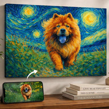 Load image into Gallery viewer, Photo of starry night inspired Chow Chow wall art