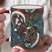 Load image into Gallery viewer, Christmas Canopy Black White Pit Bulls Coffee Mug-White-ONE SIZE-1