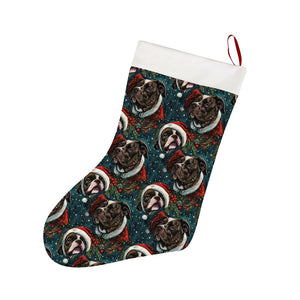 Christmas Canopy Black White Pit Bulls Stocking-Christmas Ornament-Christmas, Home Decor, Pit Bull-2