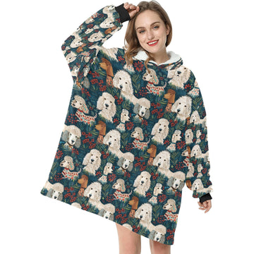 Christmas Canopy Poodle Paradise Blanket Hoodie One Size 360x