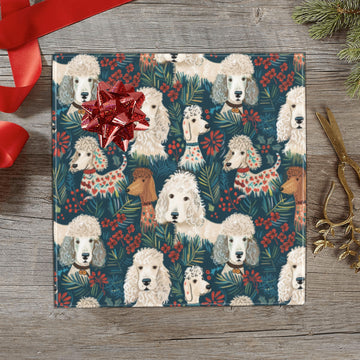 Christmas Canopy Poodle Paradise Gift Wrapping Paper 2 Rolls 360x