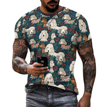 Load image into Gallery viewer, Christmas Canopy Poodle Paradise Men&#39;s Cotton T-Shirt-Apparel-Apparel, Christmas, Dog Dad Gifts, Poodle, Shirt, T Shirt-4