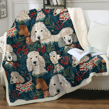 Christmas Canopy Poodle Paradise Soft Warm Fleece Blanket 360x