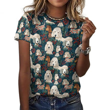 Load image into Gallery viewer, Christmas Canopy Poodle Paradise Women&#39;s Cotton T-Shirt-Apparel-Apparel, Christmas, Dog Mom Gifts, Poodle, T Shirt-2XS-DarkGray7-1