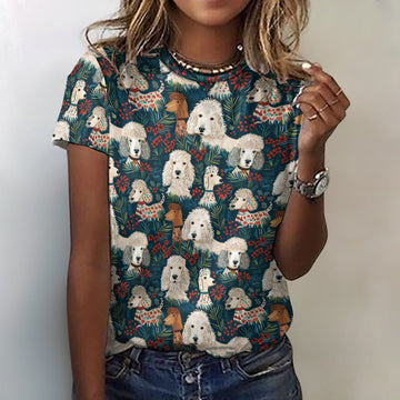 Christmas Canopy Poodle Paradise Womens Cotton T Shirt 5 360x