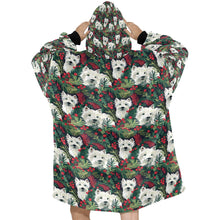 Load image into Gallery viewer, Christmas Canopy Westie&#39;s Blanket Hoodie-Blanket-Apparel, Blanket Hoodie, Blankets, Christmas, Dog Mom Gifts, West Highland Terrier-ONE SIZE-2