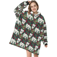 Load image into Gallery viewer, Christmas Canopy Westie&#39;s Blanket Hoodie-Blanket-Apparel, Blanket Hoodie, Blankets, Christmas, Dog Mom Gifts, West Highland Terrier-ONE SIZE-1