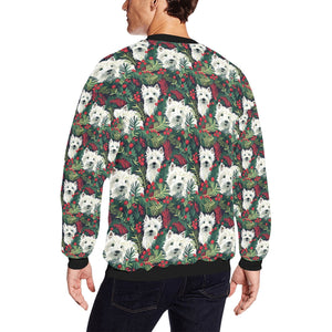 Christmas Canopy Westie's Fuzzy Sweatshirt for Men-Apparel-Apparel, Christmas, Dog Dad Gifts, Sweatshirt, West Highland Terrier-2