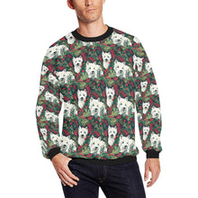 Load image into Gallery viewer, Christmas Canopy Westie&#39;s Fuzzy Sweatshirt for Men-Apparel-Apparel, Christmas, Dog Dad Gifts, Sweatshirt, West Highland Terrier-S-1