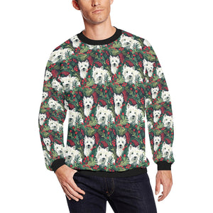 Christmas Canopy Westie's Fuzzy Sweatshirt for Men-Apparel-Apparel, Christmas, Dog Dad Gifts, Sweatshirt, West Highland Terrier-S-1