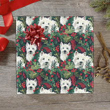 Load image into Gallery viewer, Christmas Canopy Westie's Gift Wrapping Paper - 2 Rolls-Christmas Ornament-Christmas,West Highland Terrier,Wrapping Paper-2