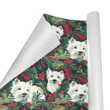 Load image into Gallery viewer, Christmas Canopy Westie's Gift Wrapping Paper - 2 Rolls-Christmas Ornament-Christmas,West Highland Terrier,Wrapping Paper-3