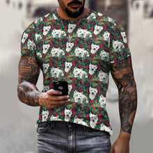 Load image into Gallery viewer, Christmas Canopy Westie&#39;s Men&#39;s Cotton T-Shirt-Apparel-Apparel, Christmas, Dog Dad Gifts, Shirt, T Shirt, West Highland Terrier-3