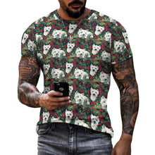 Load image into Gallery viewer, Christmas Canopy Westie&#39;s Men&#39;s Cotton T-Shirt-Apparel-Apparel, Christmas, Dog Dad Gifts, Shirt, T Shirt, West Highland Terrier-4