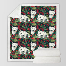 Load image into Gallery viewer, Christmas Canopy Westies Soft Warm Fleece Blanket-Blanket-Blankets, Christmas, Dog Dad Gifts, Dog Mom Gifts, Home Decor, West Highland Terrier-10