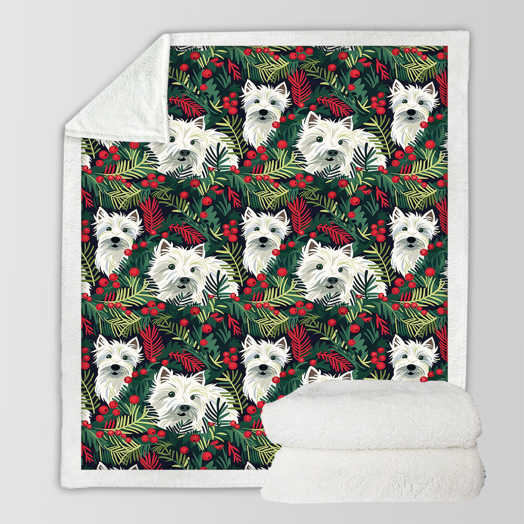 Christmas Canopy Westies Soft Warm Fleece Blanket-Blanket-Blankets, Christmas, Dog Dad Gifts, Dog Mom Gifts, Home Decor, West Highland Terrier-10