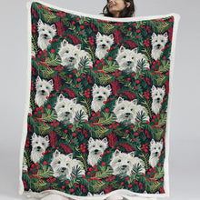 Load image into Gallery viewer, Christmas Canopy Westies Soft Warm Fleece Blanket-Blanket-Blankets, Christmas, Dog Dad Gifts, Dog Mom Gifts, Home Decor, West Highland Terrier-11