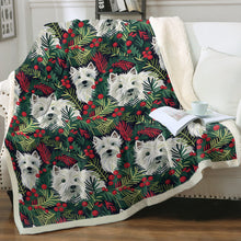 Load image into Gallery viewer, Christmas Canopy Westies Soft Warm Fleece Blanket-Blanket-Blankets, Christmas, Dog Dad Gifts, Dog Mom Gifts, Home Decor, West Highland Terrier-12