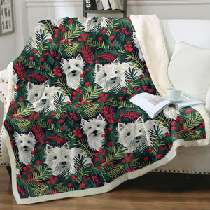 Christmas Canopy Westies Soft Warm Fleece Blanket-Blanket-Blankets, Christmas, Dog Dad Gifts, Dog Mom Gifts, Home Decor, West Highland Terrier-12