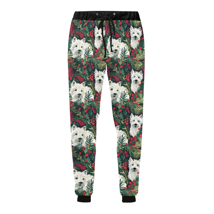 Christmas Canopy Westie's Unisex Sweatpants-Apparel-Apparel, Christmas, Dog Dad Gifts, Dog Mom Gifts, Pajamas, West Highland Terrier-4