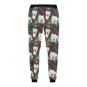 Christmas Canopy Westie's Unisex Sweatpants-Apparel-Apparel, Christmas, Dog Dad Gifts, Dog Mom Gifts, Pajamas, West Highland Terrier-5