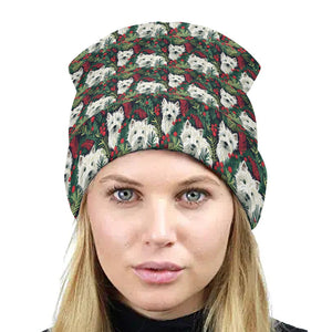 Christmas Canopy Westie's Warm Christmas Beanie-Accessories-Accessories, Christmas, Dog Mom Gifts, Hats, West Highland Terrier-ONE SIZE-2