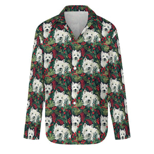 Christmas Canopy Westie's Women's Shirt-Apparel-Apparel, Christmas, Dog Mom Gifts, Shirt, West Highland Terrier-S-White8-3