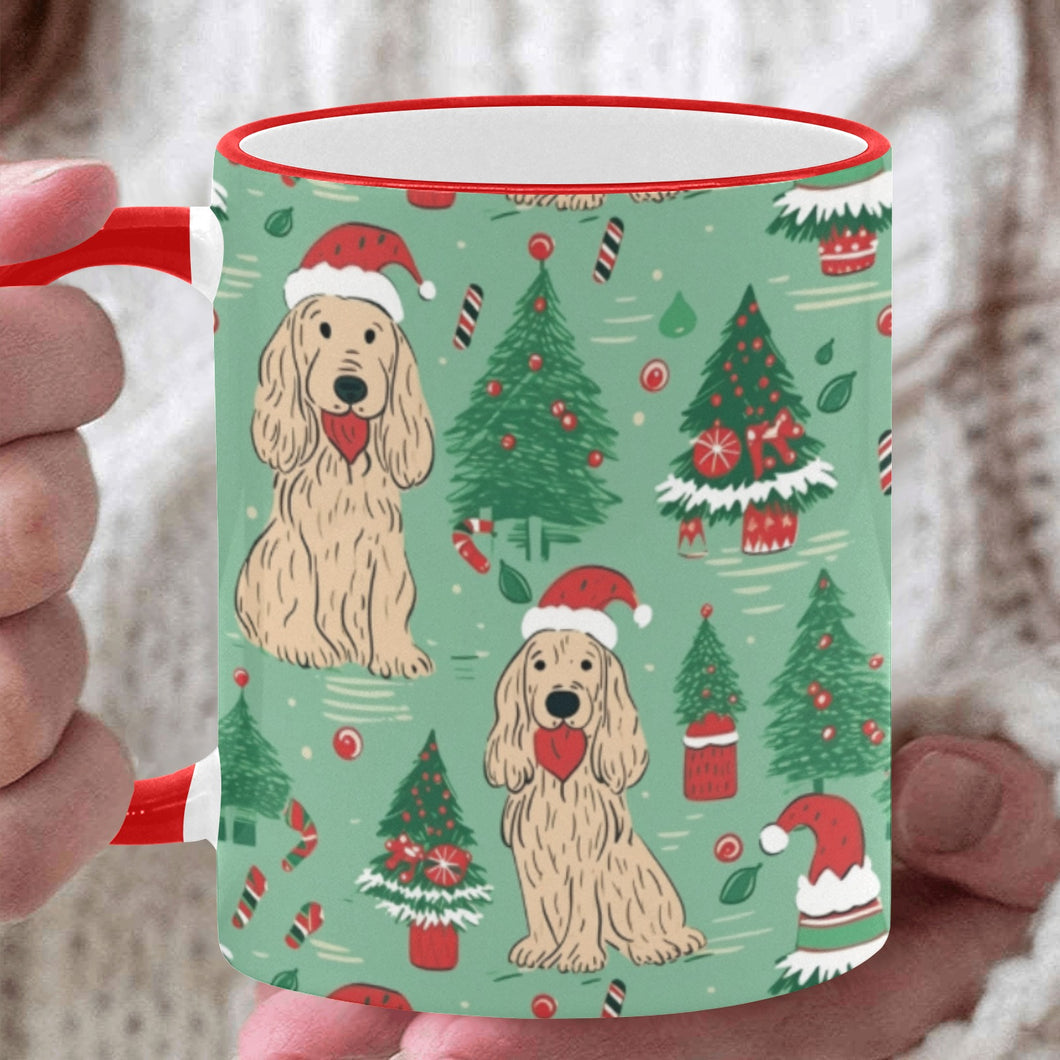 Christmas Carousel Cocker Spaniels Coffee Mug-White1-ONE SIZE-1