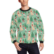 Load image into Gallery viewer, Christmas Carousel Cocker Spaniels Fuzzy Sweatshirt for Men-Apparel-Apparel, Christmas, Cocker Spaniel, Dog Dad Gifts, Sweatshirt-S-1