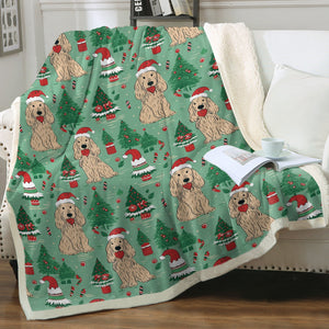 Christmas Carousel Cocker Spaniels Soft Warm Fleece Blanket-Blanket-Blankets, Chow Chow, Christmas, Dog Dad Gifts, Dog Mom Gifts, Home Decor-12