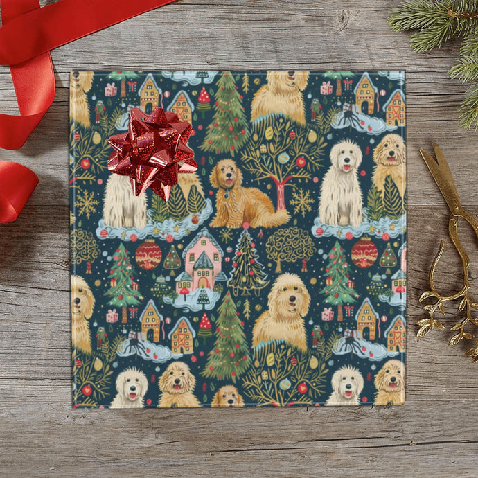 Christmas Cheer Goldendoodles Gift Wrapping Paper - 2 Rolls-Christmas Ornament-Christmas,Goldendoodle,Wrapping Paper-1