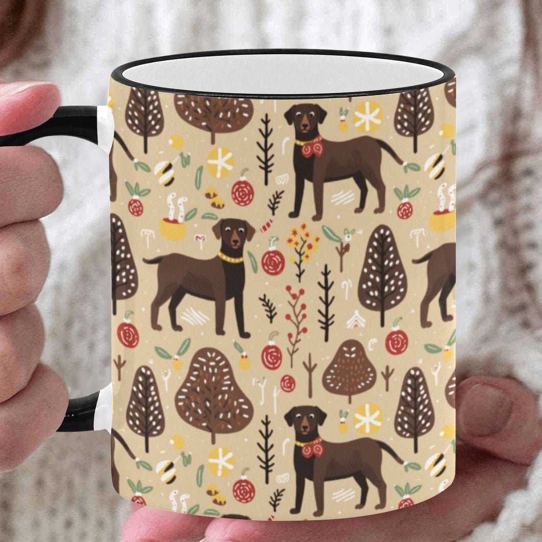 Christmas Companions Chocolate Labradors Coffee Mug-White1-ONE SIZE-1