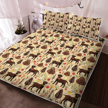 Load image into Gallery viewer, Christmas Companions Chocolate Labradors Quilt Blanket Bedding Set-Bedding-Bedding, Blankets, Christmas, Home Decor, Labrador-2