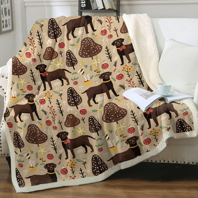 Christmas Companions Chocolate Labradors Soft Warm Fleece Blanket-Blanket-Blankets, Chocolate Labrador, Christmas, Dog Dad Gifts, Dog Mom Gifts, Home Decor, Labrador-1