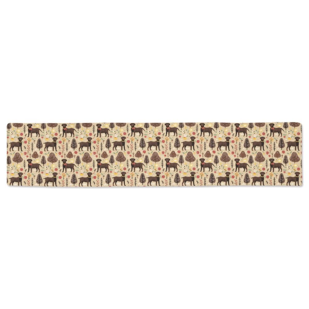 Christmas Companions Chocolate Labradors Table Runner-Home Decor-Chocolate Labrador, Christmas, Home Decor-ONE SIZE-2