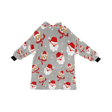 Load image into Gallery viewer, Christmas Corgis with Santa Blanket Hoodie for Women-Apparel-Apparel, Blankets-DarkGray-ONE SIZE-13