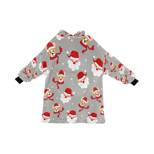 Christmas Corgis with Santa Blanket Hoodie for Women-Apparel-Apparel, Blankets-DarkGray-ONE SIZE-13
