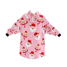 Load image into Gallery viewer, Christmas Corgis with Santa Blanket Hoodie for Women-Apparel-Apparel, Blankets-7