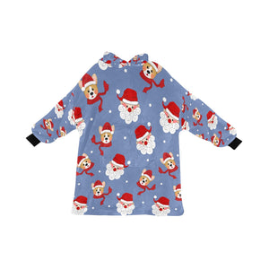 Christmas Corgis with Santa Blanket Hoodie for Women-Apparel-Apparel, Blankets-CornflowerBlue-ONE SIZE-8