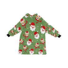 Load image into Gallery viewer, Christmas Corgis with Santa Blanket Hoodie for Women-Apparel-Apparel, Blankets-OliveDrab-ONE SIZE-1