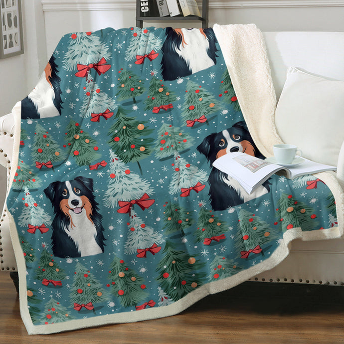 Christmas Delight Australian Shepherd Soft Warm Fleece Blanket-Blanket-Australian Shepherd, Blankets, Christmas, Dog Dad Gifts, Dog Mom Gifts, Home Decor-1