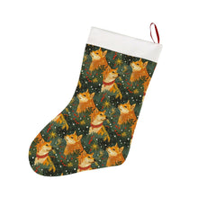 Load image into Gallery viewer, Christmas Forest Shiba Inus Christmas Stocking-Christmas Ornament-Christmas, Home Decor, Shiba Inu-26X42CM-White-1